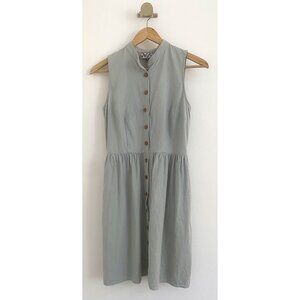 Dusen Dusen Sleeveless Button-Front Dress in Soft Teal (Size 6)